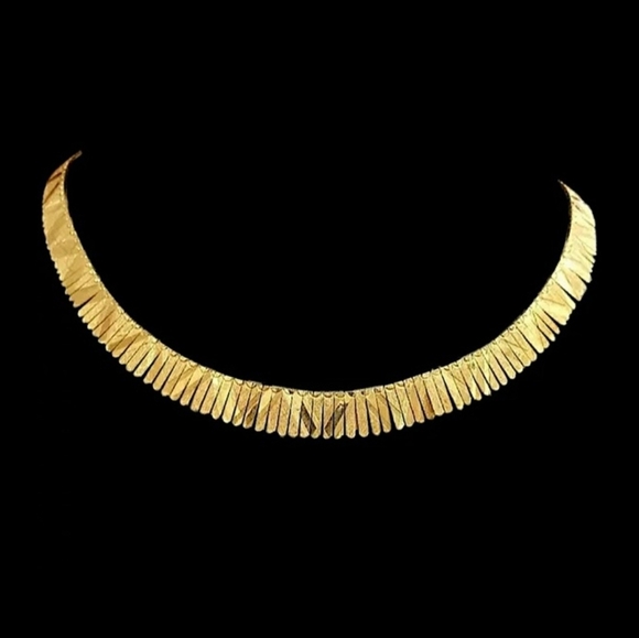 GIFTED 🔥14KYG "CLEOPATRA STYLE”, Chased Design, NECKLACE - Picture 1 of 11